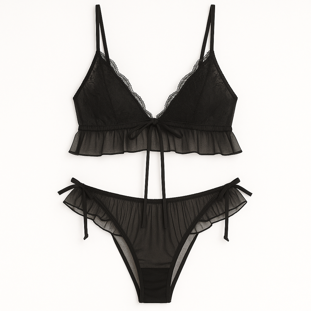 ZWEITEILIGES SCHWARZES SET